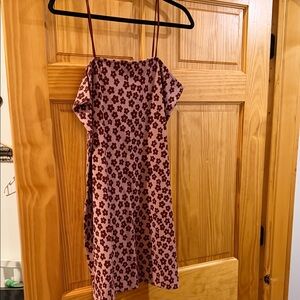 Nasty Gal Burgundy Floral Mini Dress